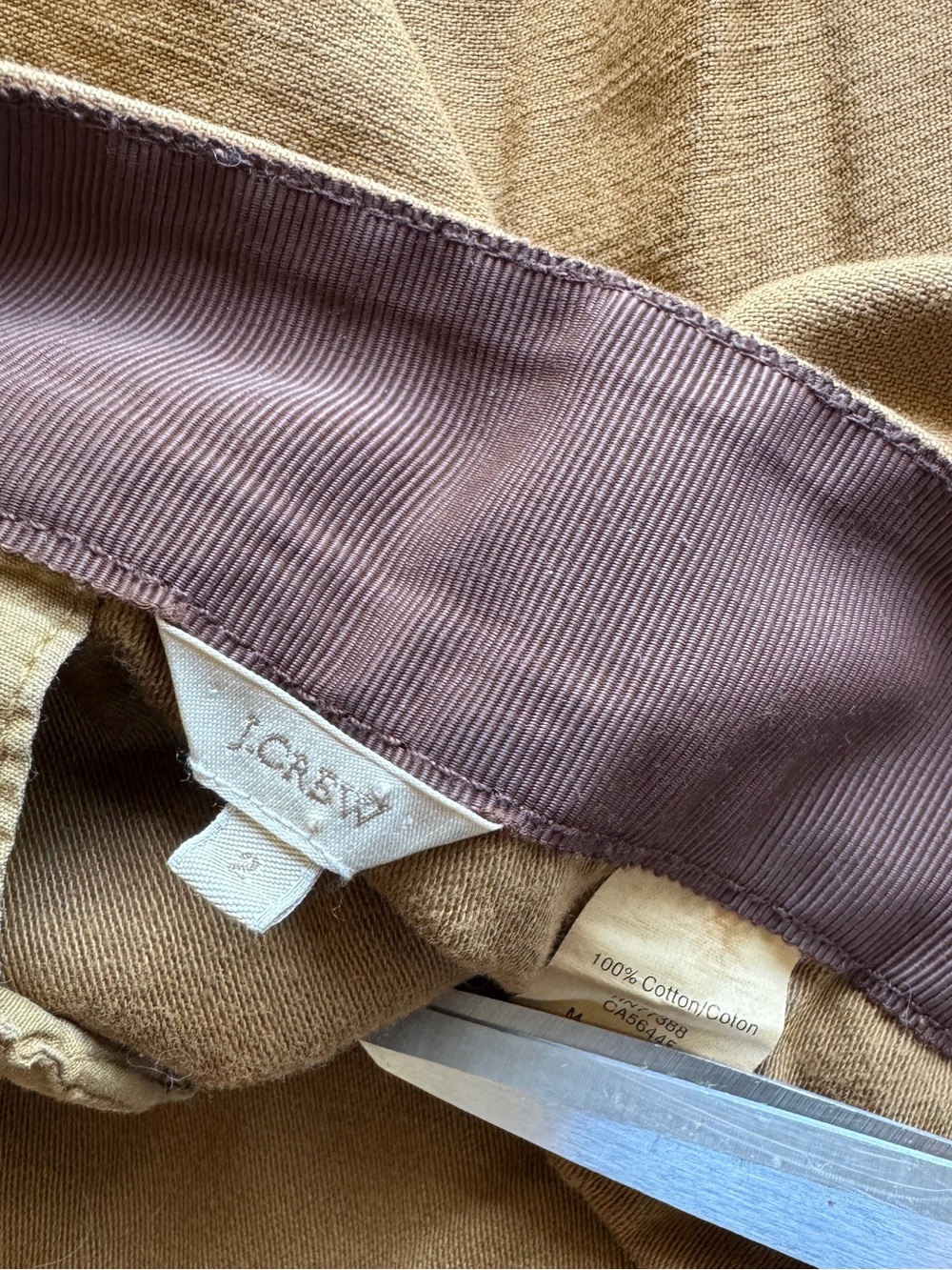 J.Crew Retro Mod Military Academia Camel Tan Button-Front Mini Skirt 2 Cotton - Picture 5 of 5